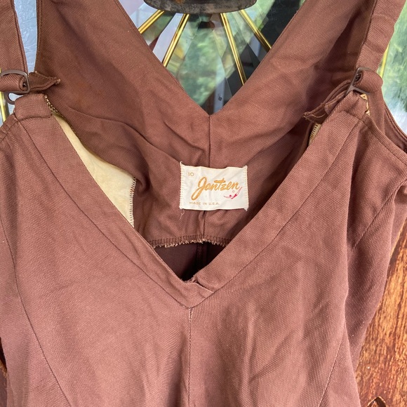 1930s/40s Jantzen Swimsuit Original Pin Up Cotton Swimming V Neck Low Back - Picture 14 of 16